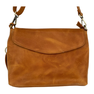 Holzrichter leather shoulder bag, caramel