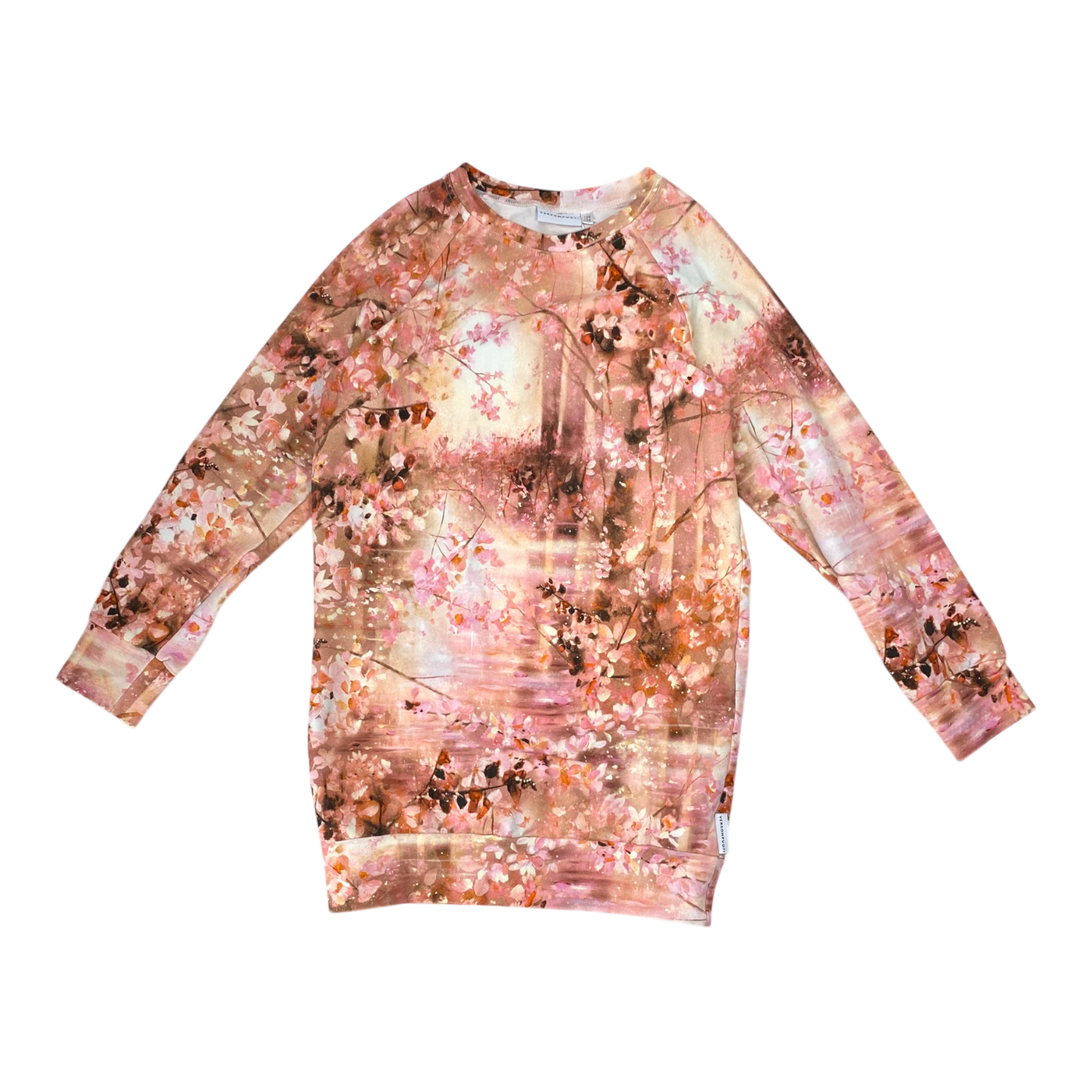 Versonpuoti tunic sweatdress, flowers | 128/134cm