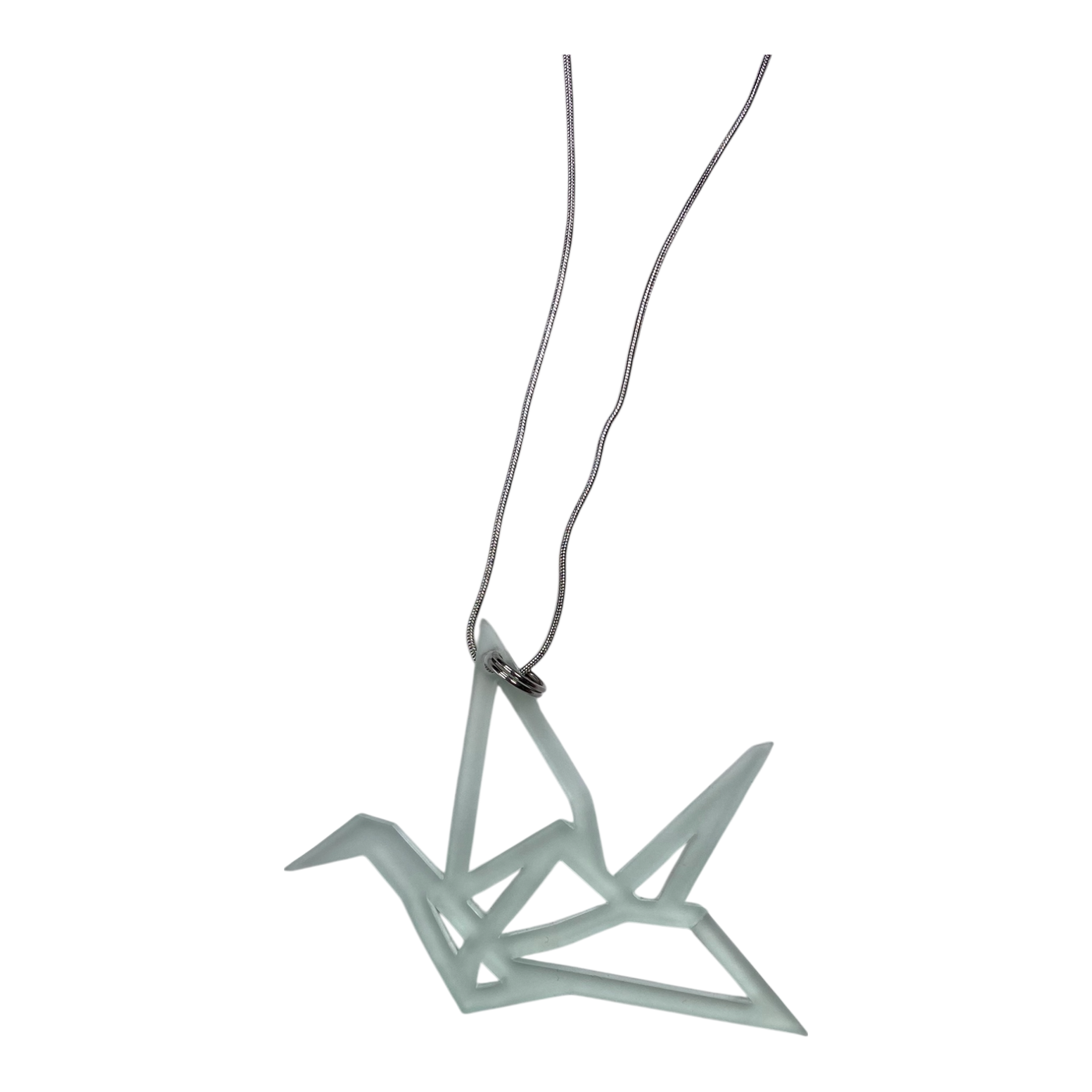 Yo Zen origami swan necklace, light blue