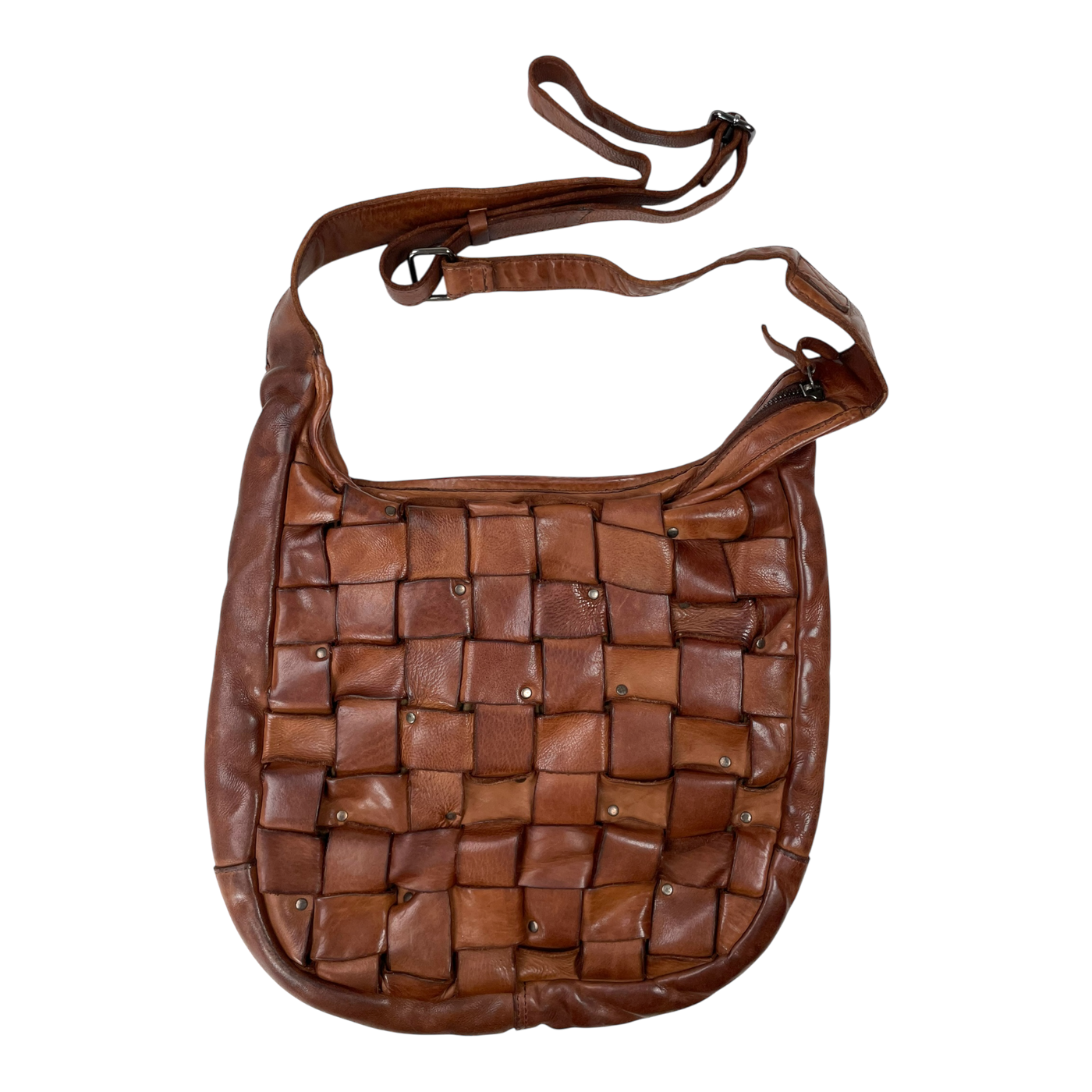 Harold's Bags leather braid pouch bag, brown