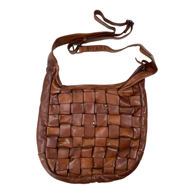 Harold's Bags leather braid pouch bag, brown