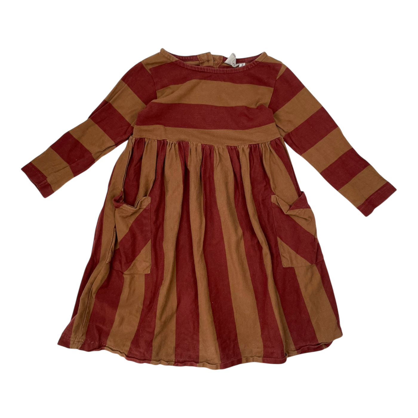 Mainio button dress, brick/caramel | 86/92cm