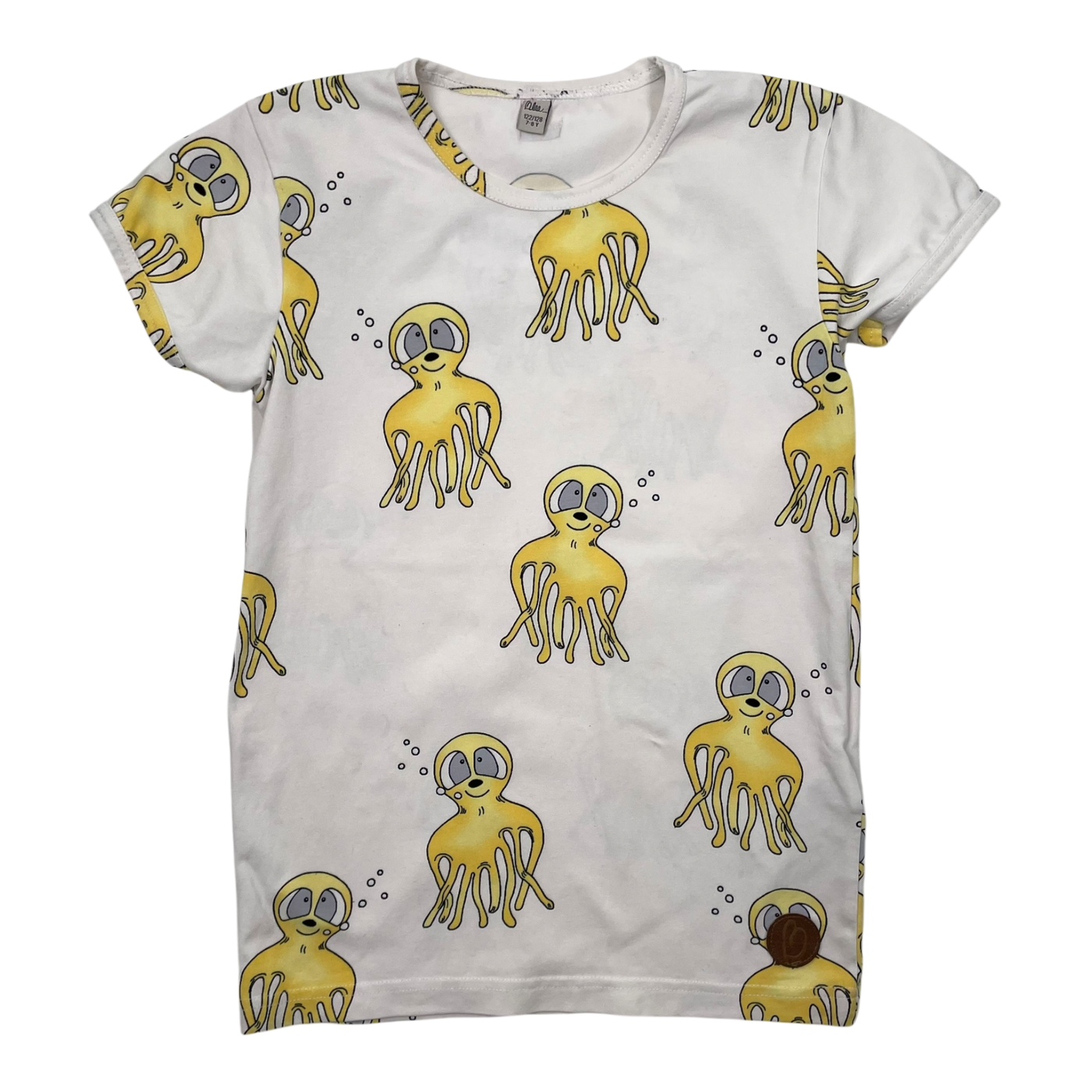 Blaa t-shirt, octopus | 122/128cm