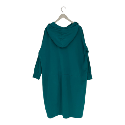 Papu giant split hoodie dress, turquoise | woman XL