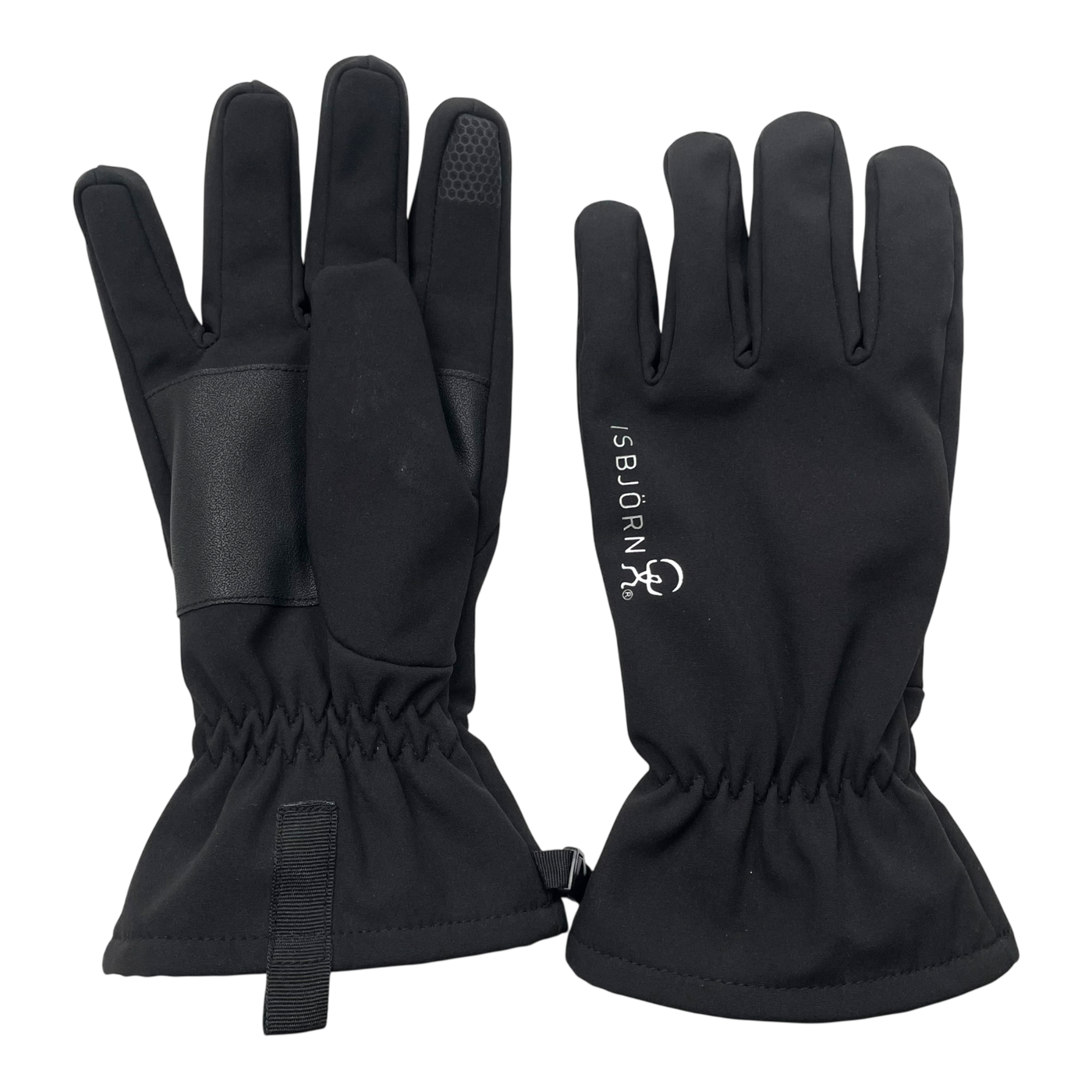 Isbjörn softshell gloves, black | 11-14y