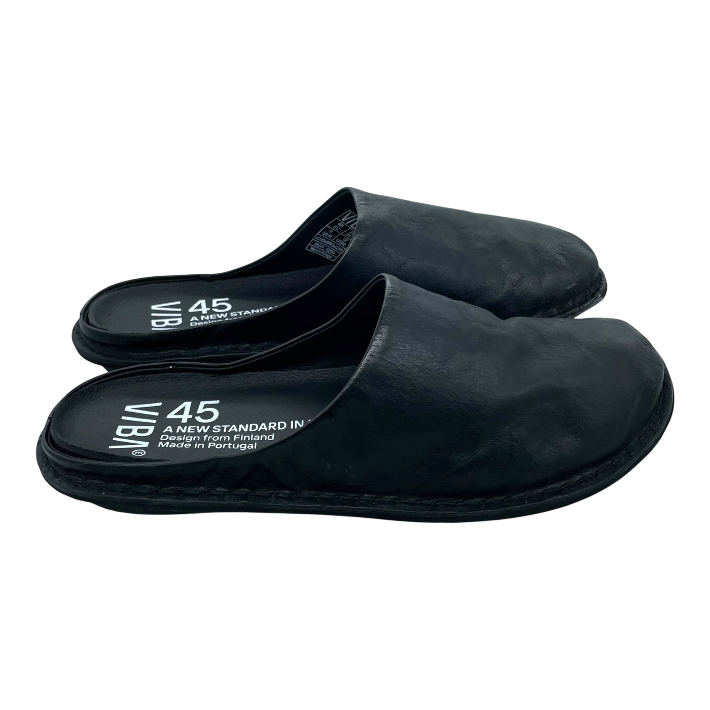 VIBAe Roma leather slippers, preto black | 45