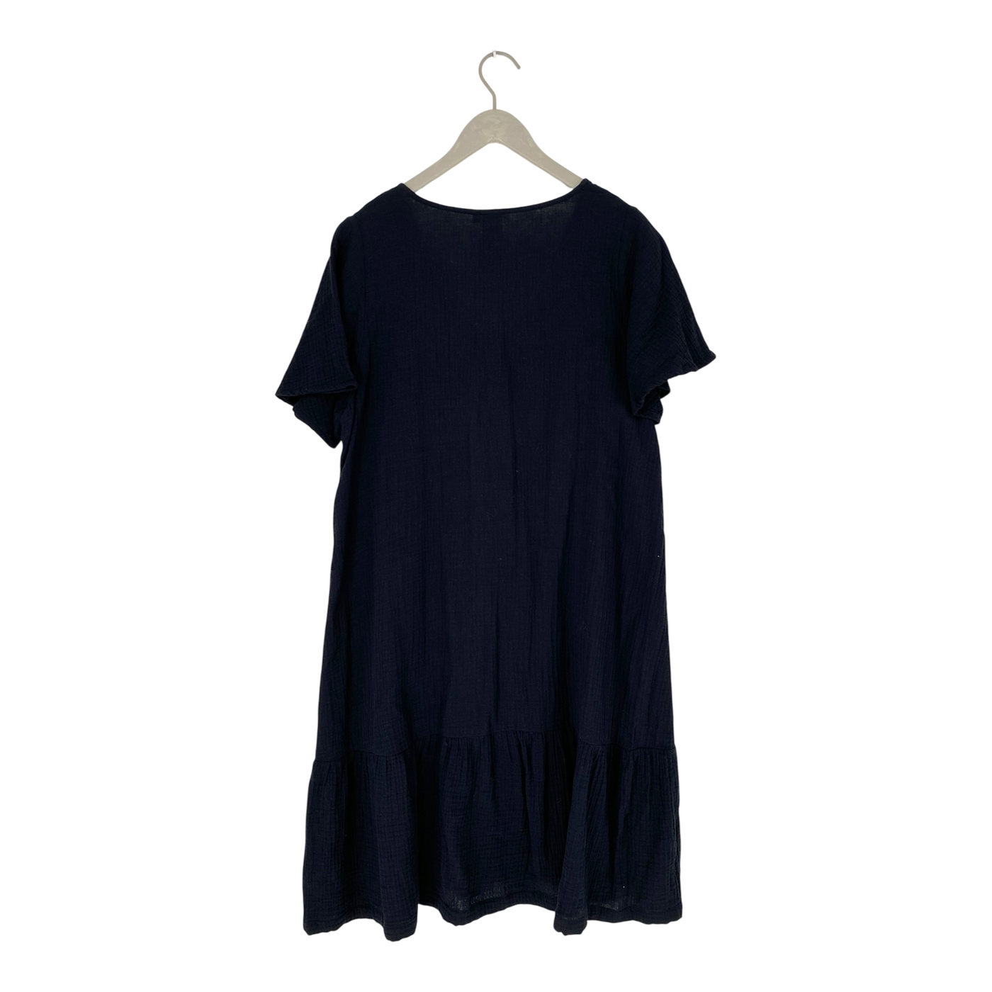 Kaiko muslin frill button dress, black | woman M