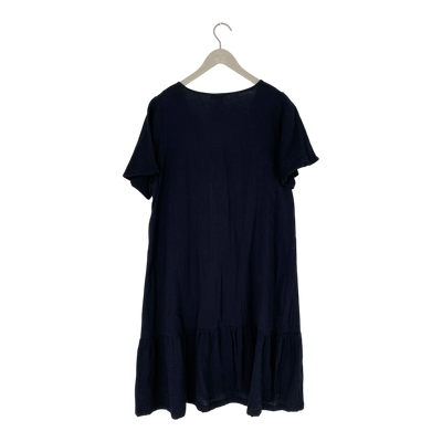 Kaiko muslin frill button dress, black | woman M