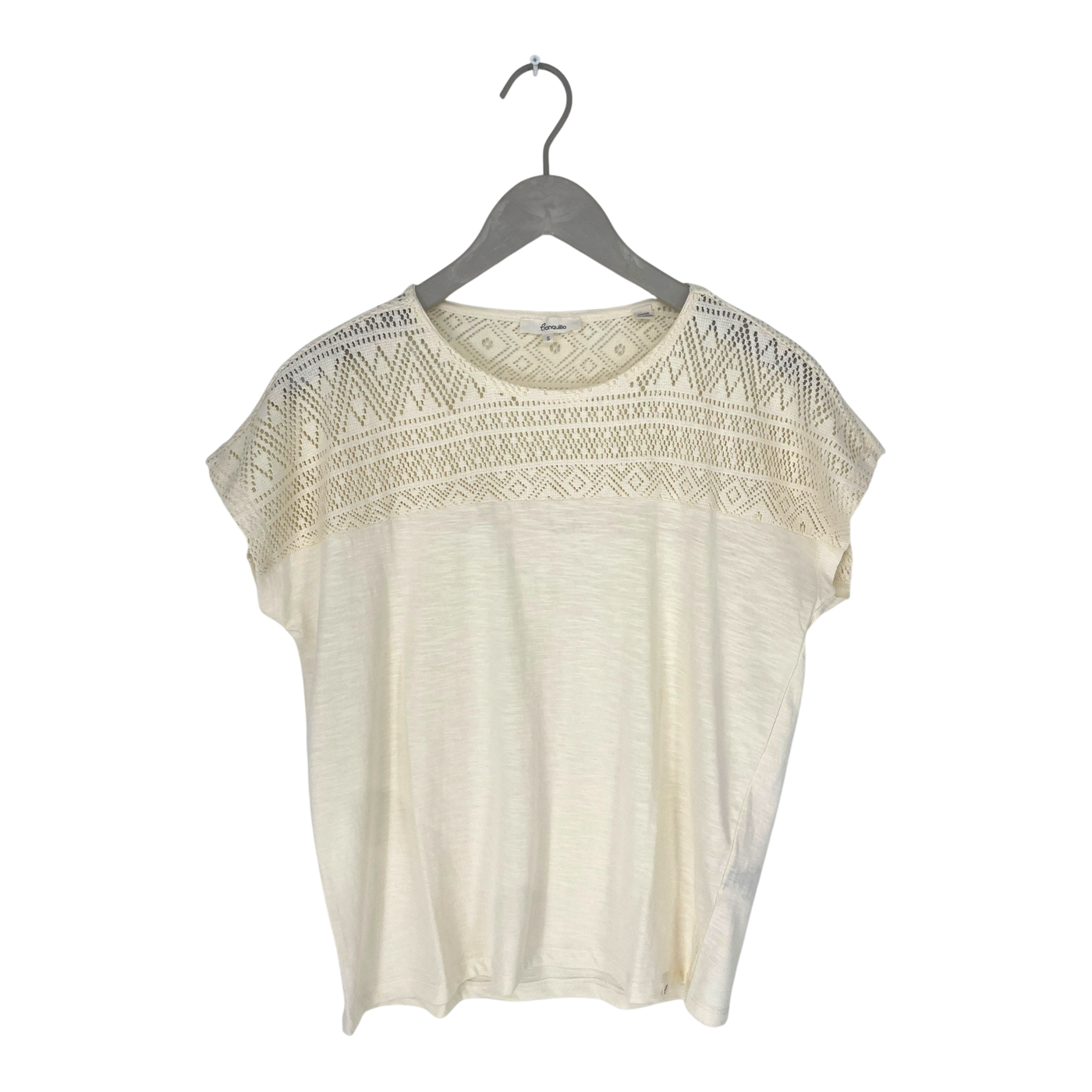 Tranquillo lace t-shirt, cream | woman S