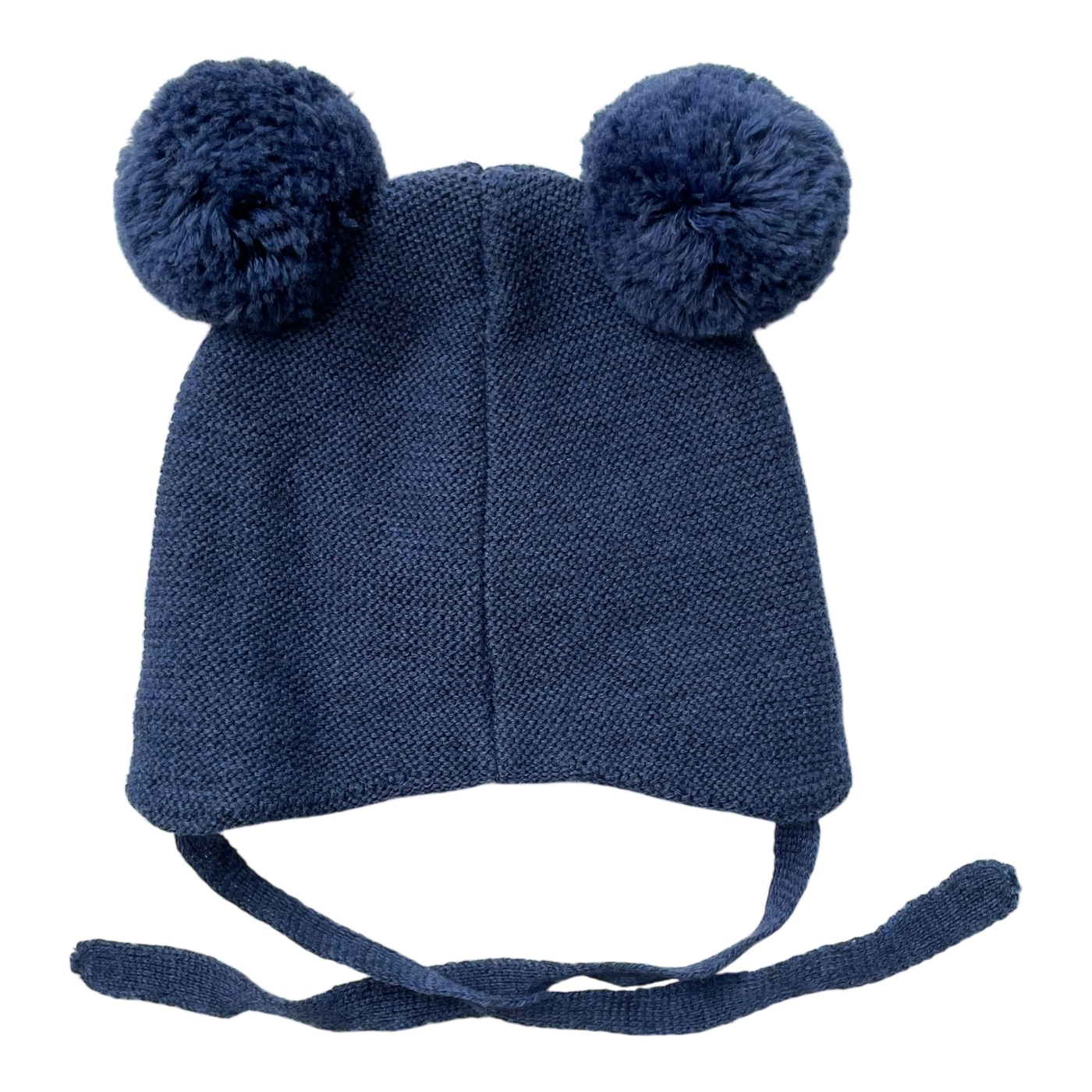 Metsola merino wool beanie with poms, midnight blue | 6-12m