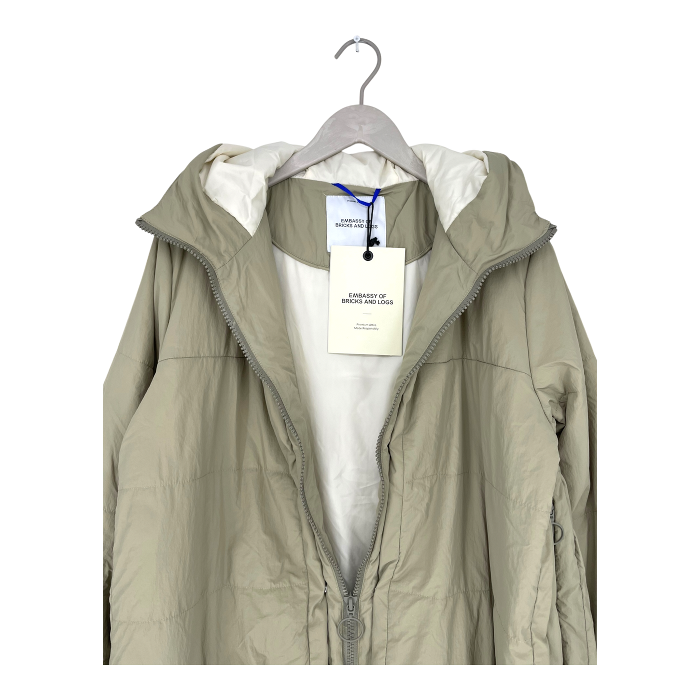 Embassy of Bricks and Logs largo puffer jacket, pale olive | unisex S