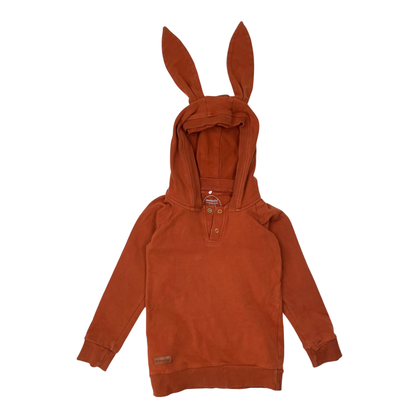 Metsola bunny ear hoodie, burnt orange | 98/104cm