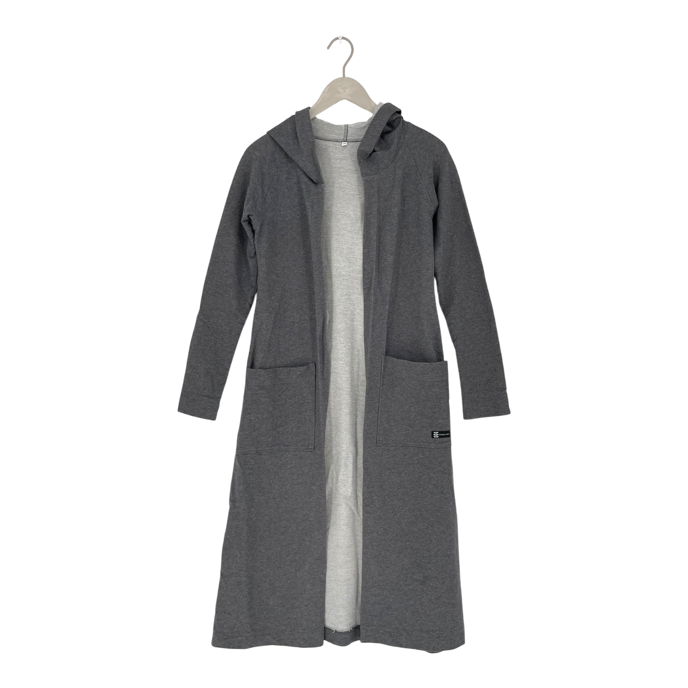 Omellinen Kapuze -Schweiß -Strickjacke, Grau | Frau XS