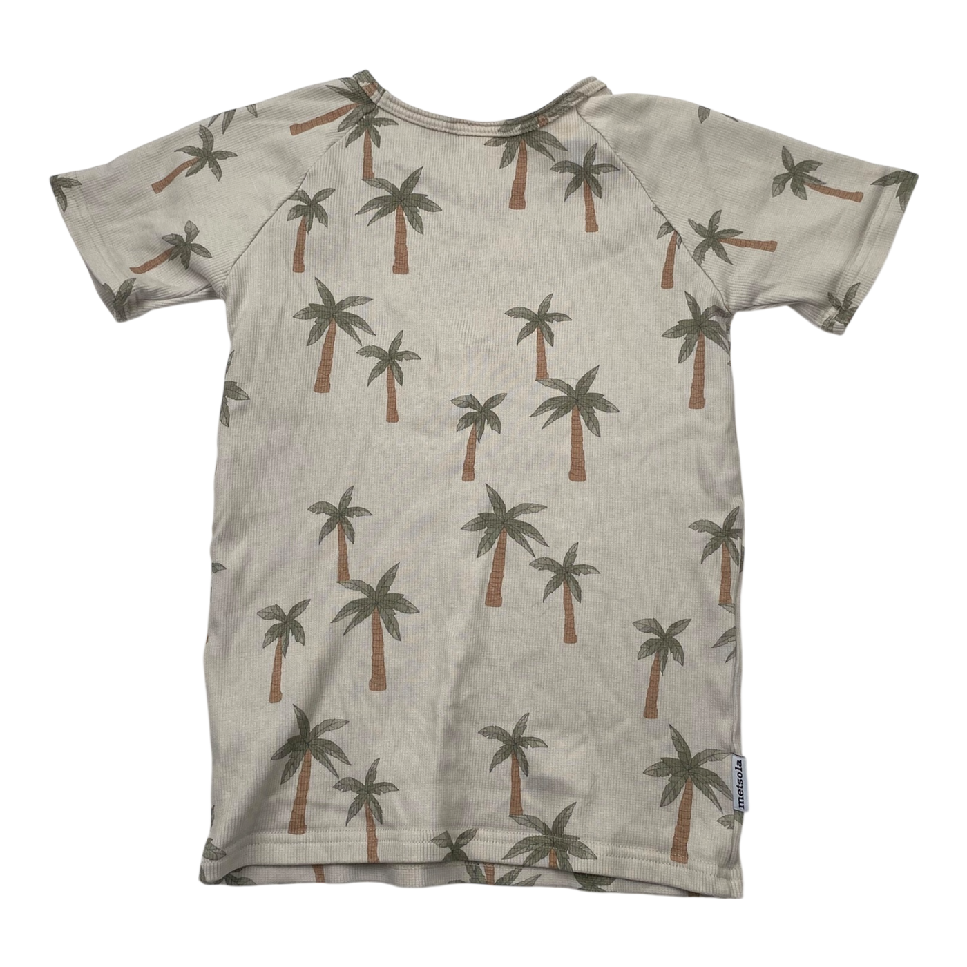 Metsola rib t-shirt, palm | 122/128cm
