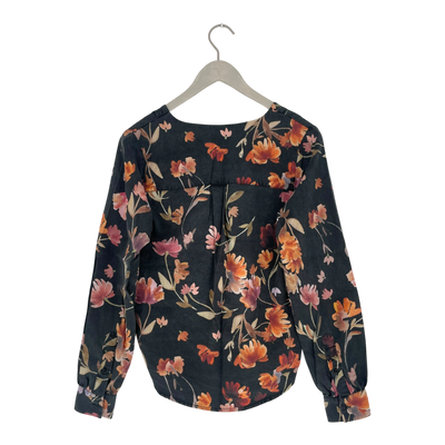 Kaiko v-neck button blouse, night bloom | woman XS