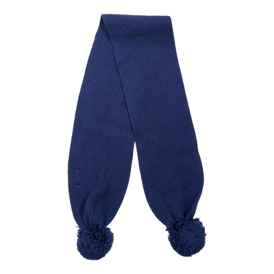 Gugguu merino scarf with poms, midnight blue | kids