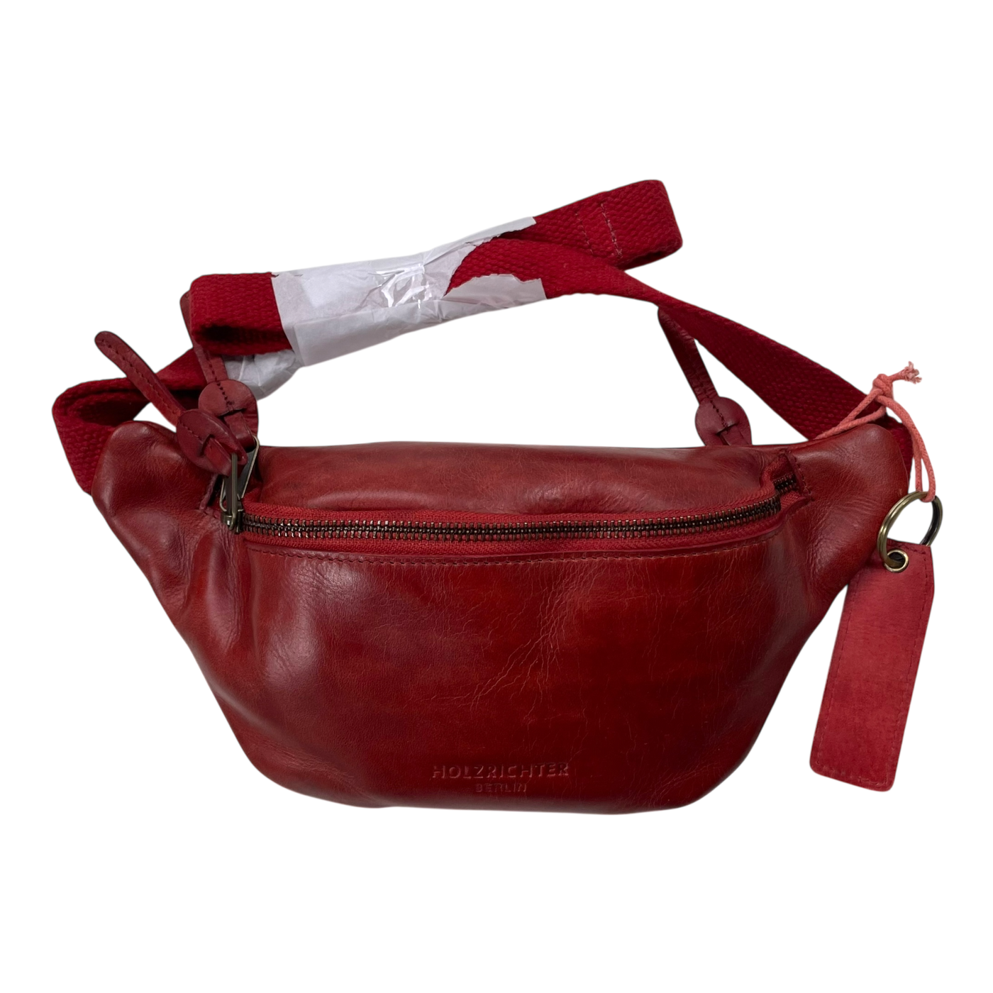 Holzrichter leather bum bag, red