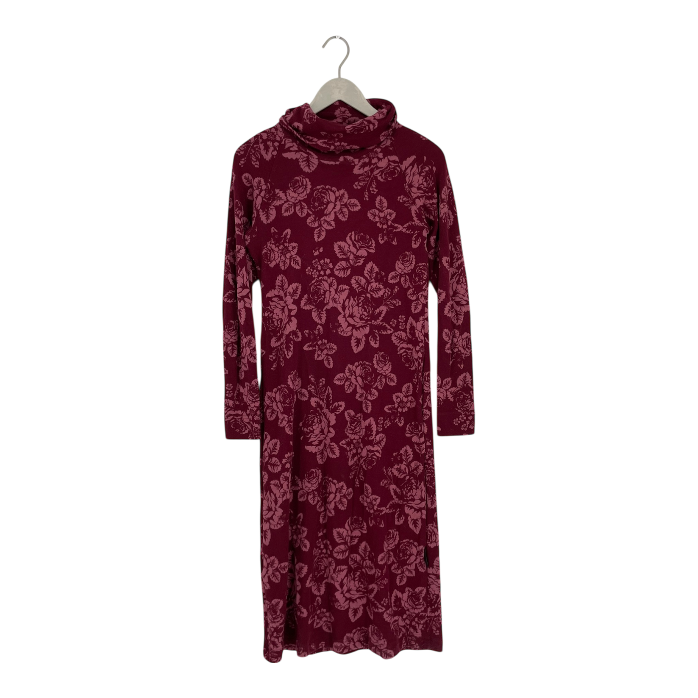 Ommellinen merino turtleneck dress, babushka roses | woman M