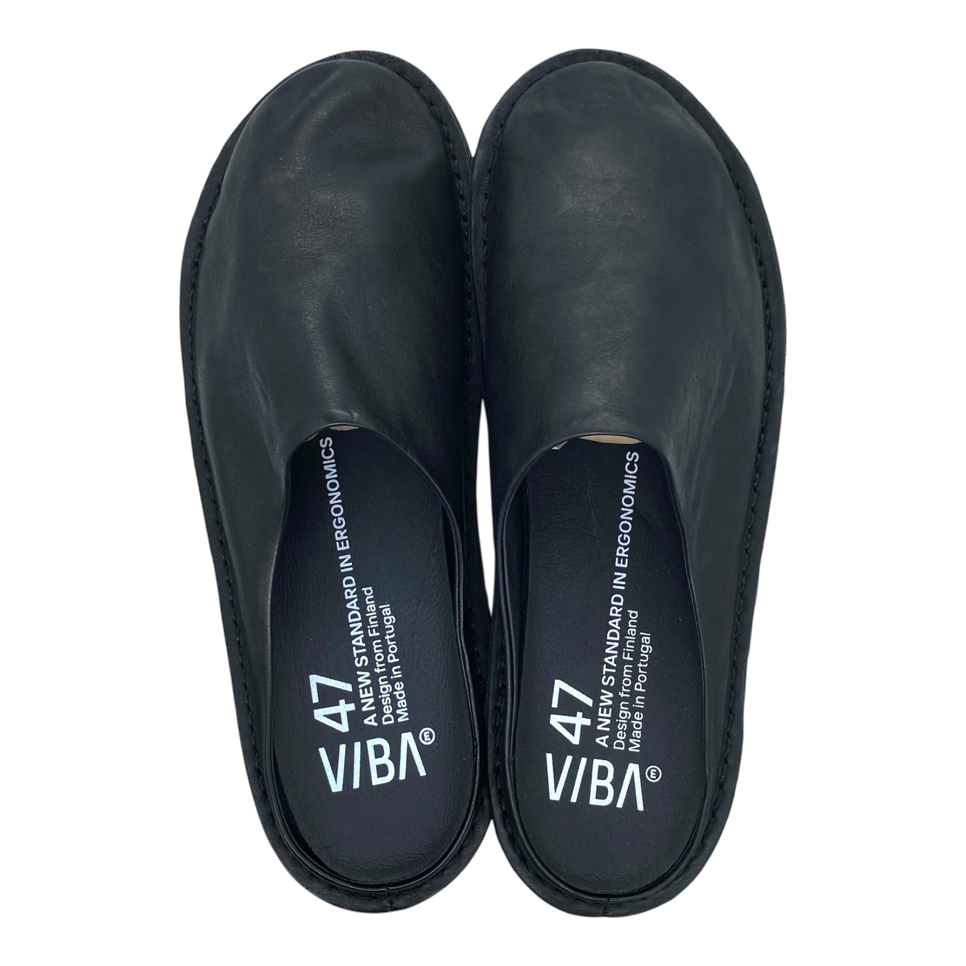 VIBAe Roma leather slippers, preto black | 47