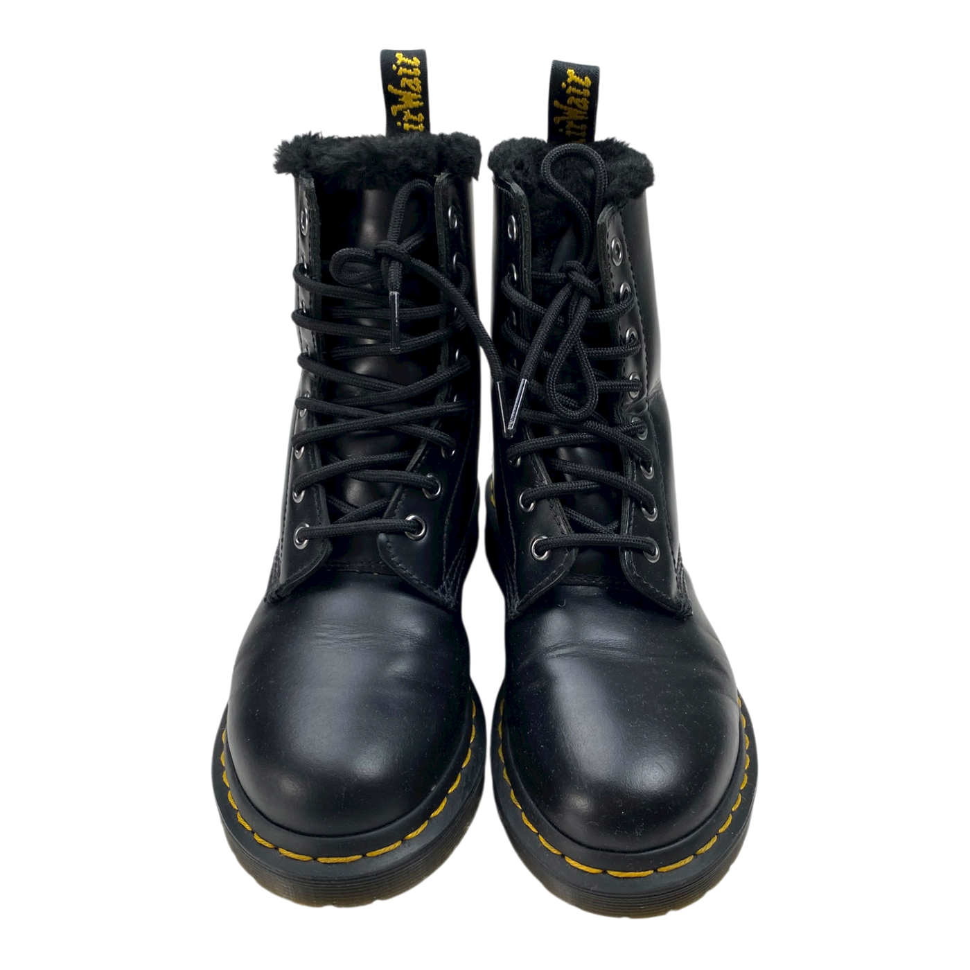 Dr. Martens faux fur boots, black | 37