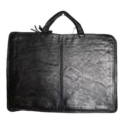 Harold's Bags leather submarine document / laptop folder, black