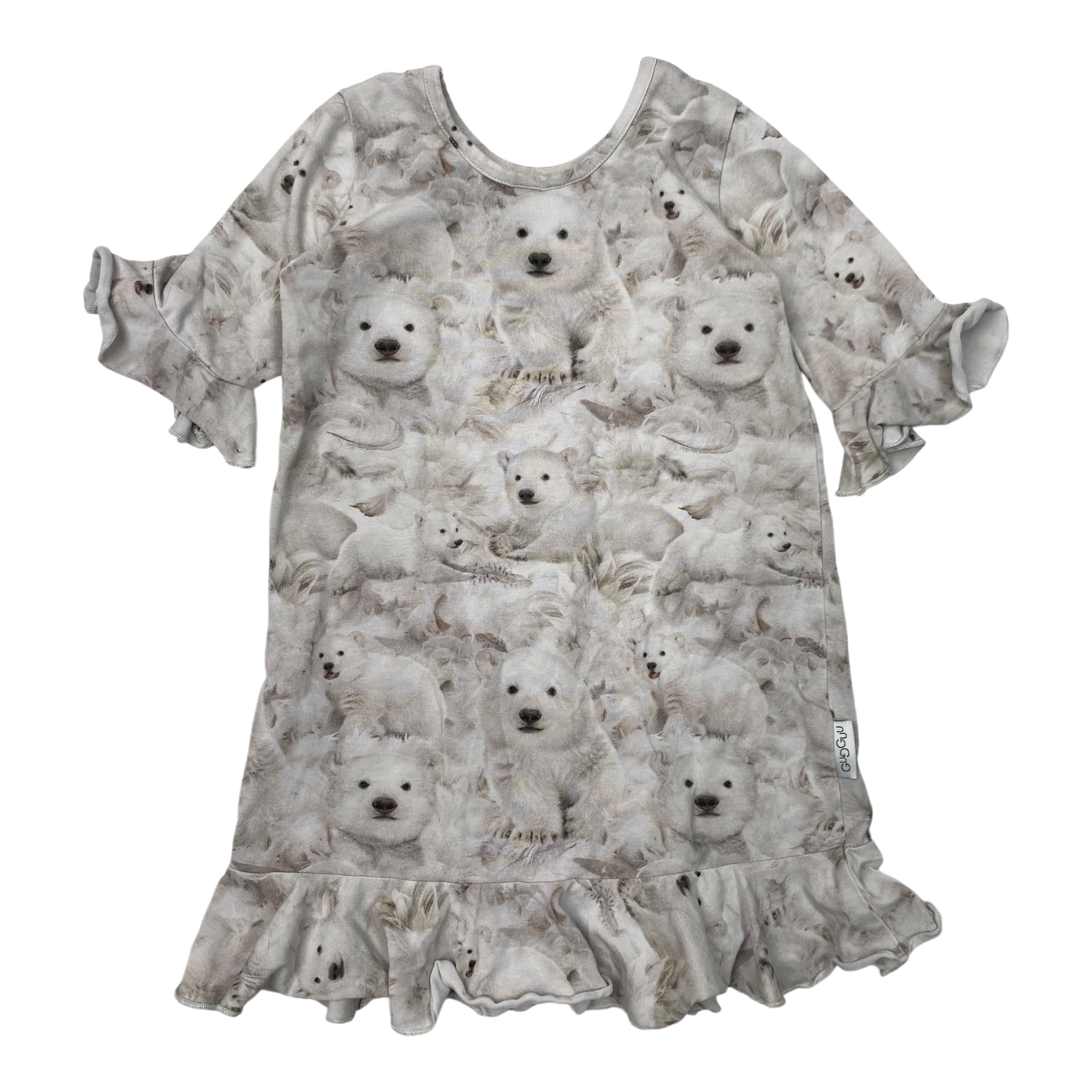 Gugguu frilla dress, polarbear | 80cm