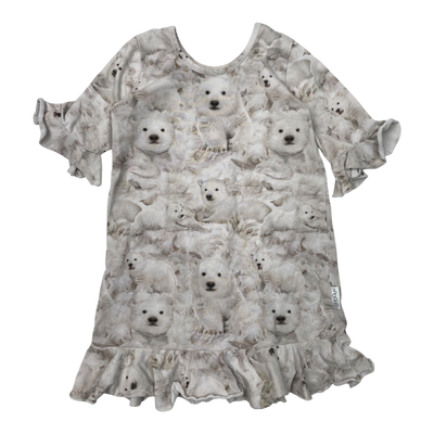 Gugguu frilla dress, polarbear | 80cm