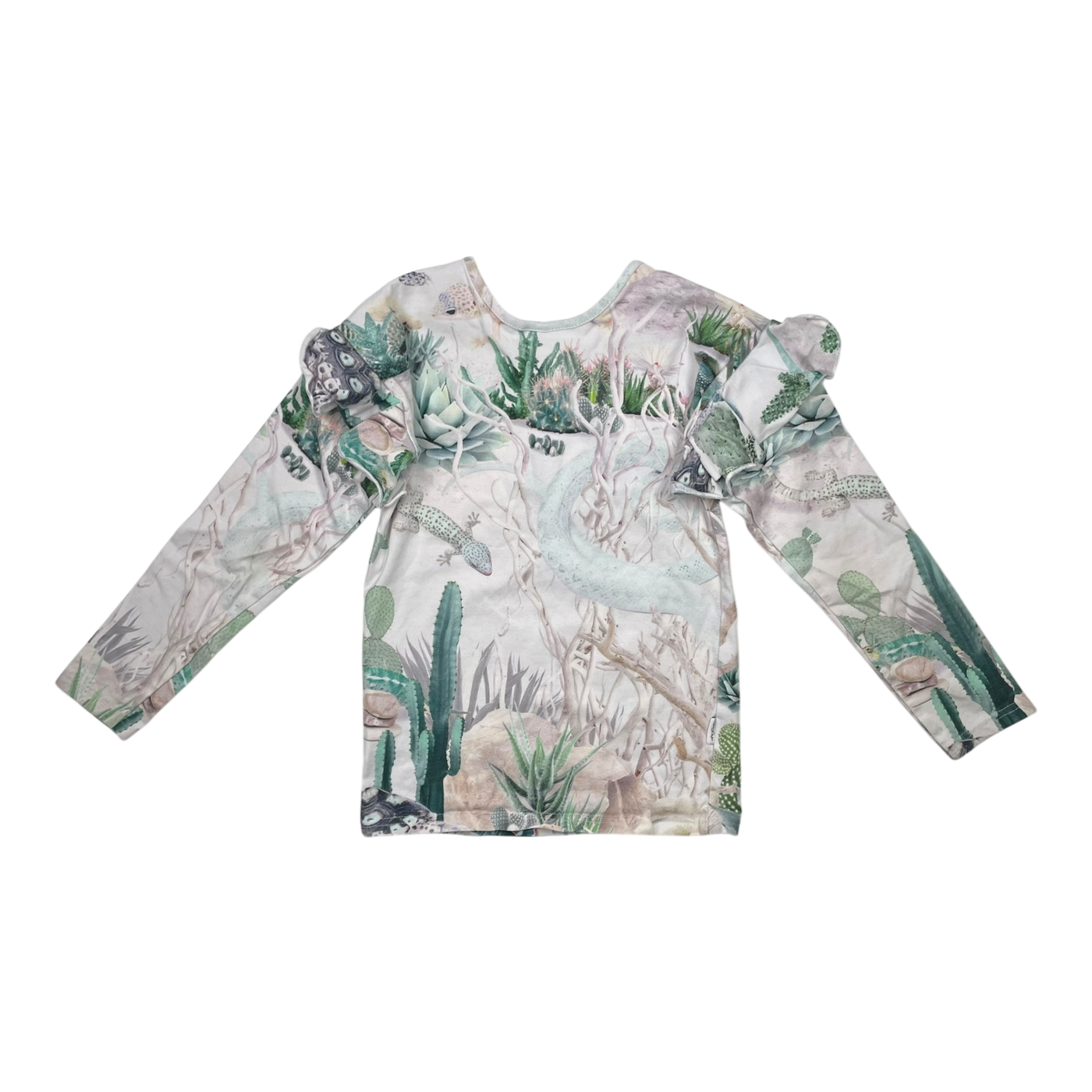 Gugguu frill shirt, desert print | 104cm