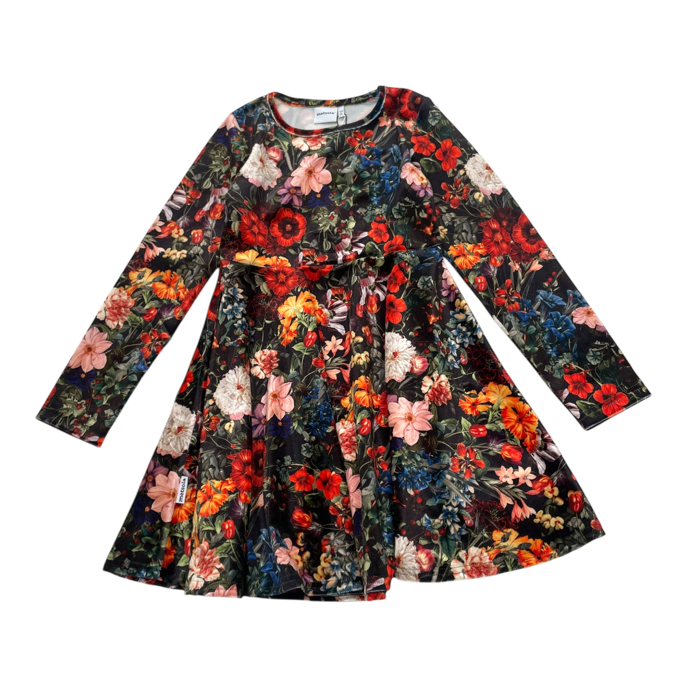 Metsola Velours Kleid, Blume | 122/128 cm