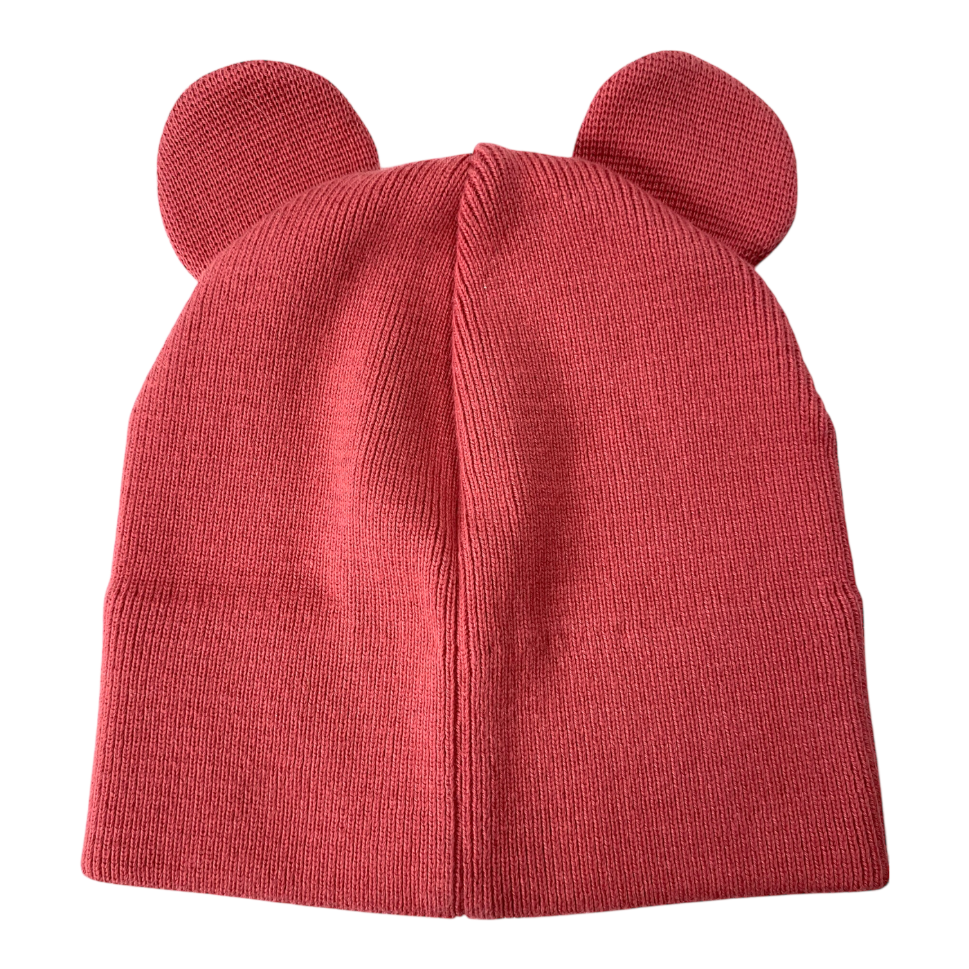 Gugguu cotton knitted beanie with ears, raspberry | 53cm