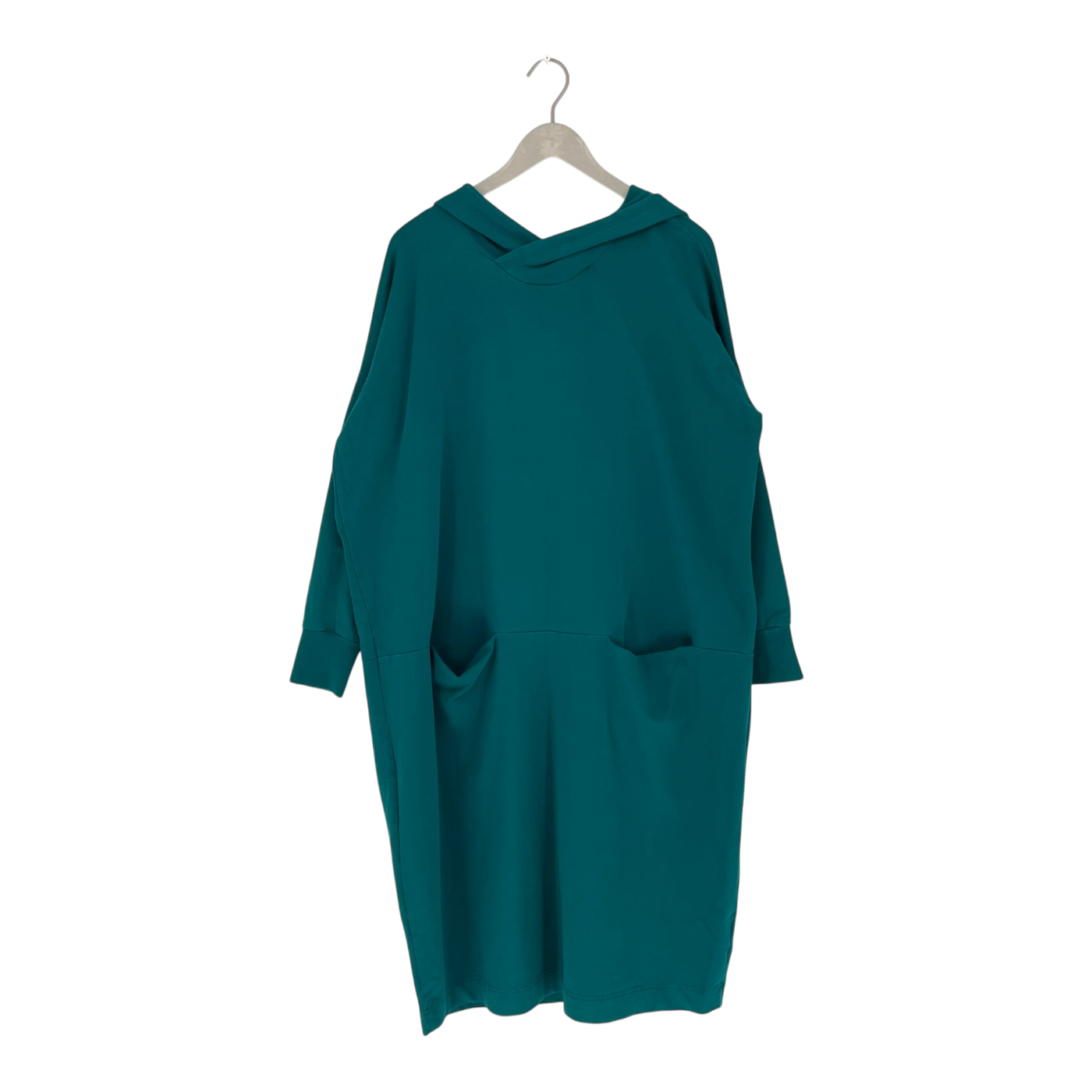 Papu giant split hoodie dress, turquoise | woman XL