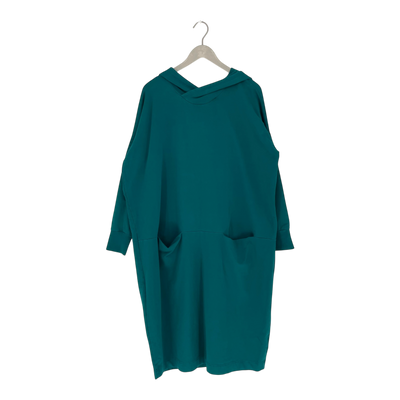Papu giant split hoodie dress, turquoise | woman XL
