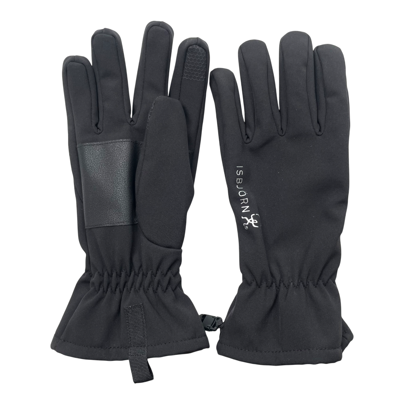 Isbjörn softshell gloves, black | 11-14y