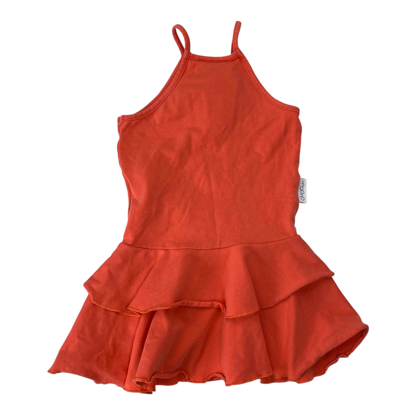 Gugguu spagetti frilla dress, orange | 86cm