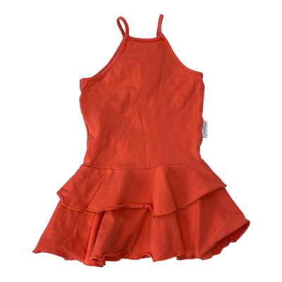 Gugguu spagetti frilla dress, orange | 86cm