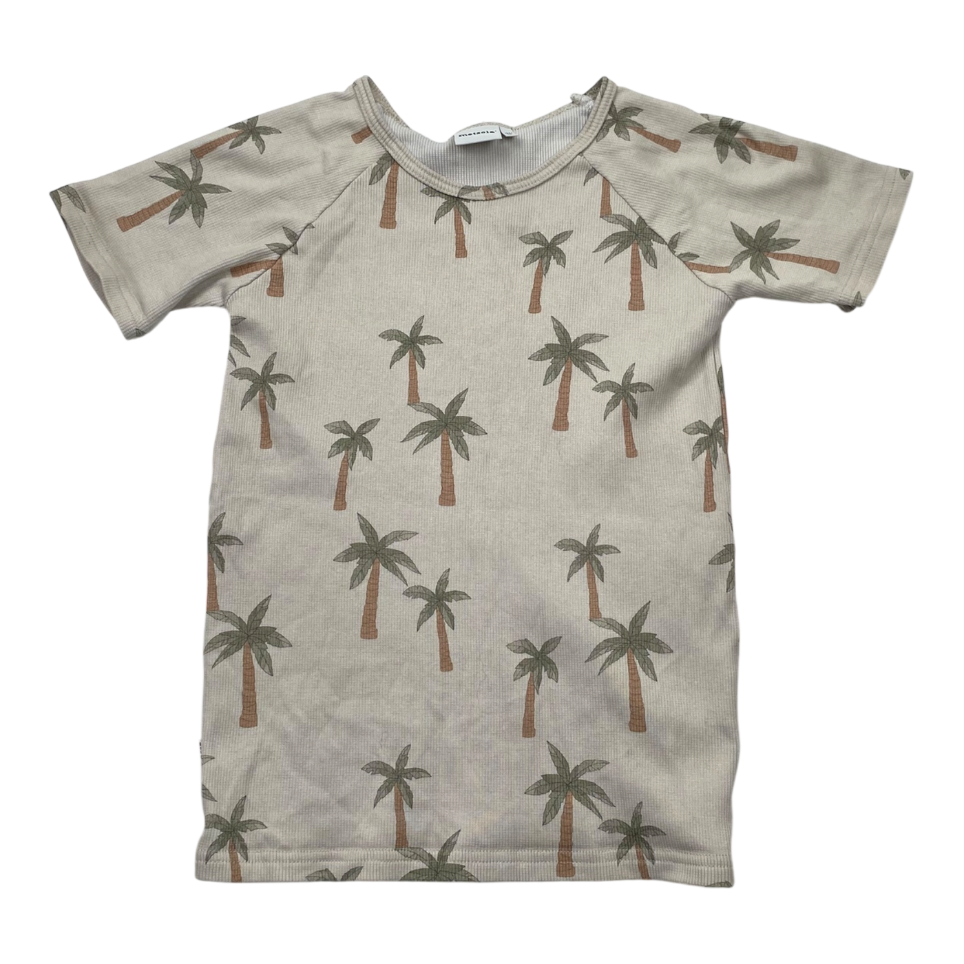Metsola rib t-shirt, palm | 122/128cm
