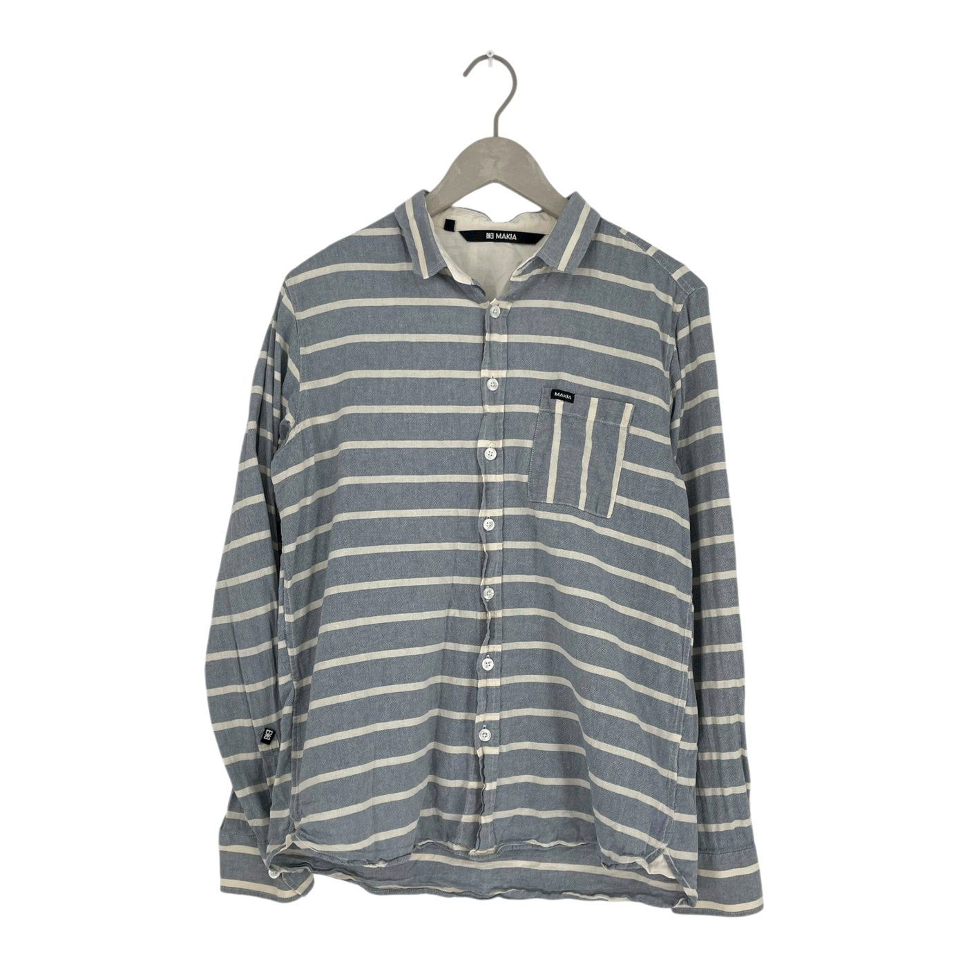 Makia button up shirt, stripes | man M