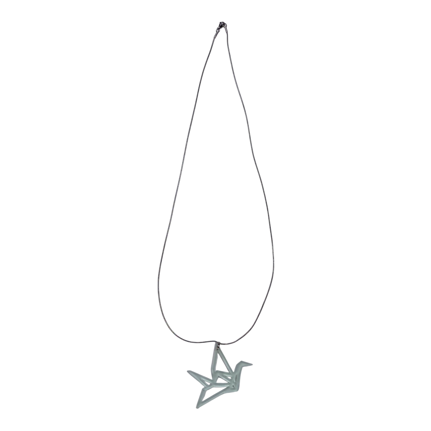Yo Zen origami swan necklace, light blue