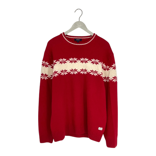 Gant wool knit jumper, red/white | man XL