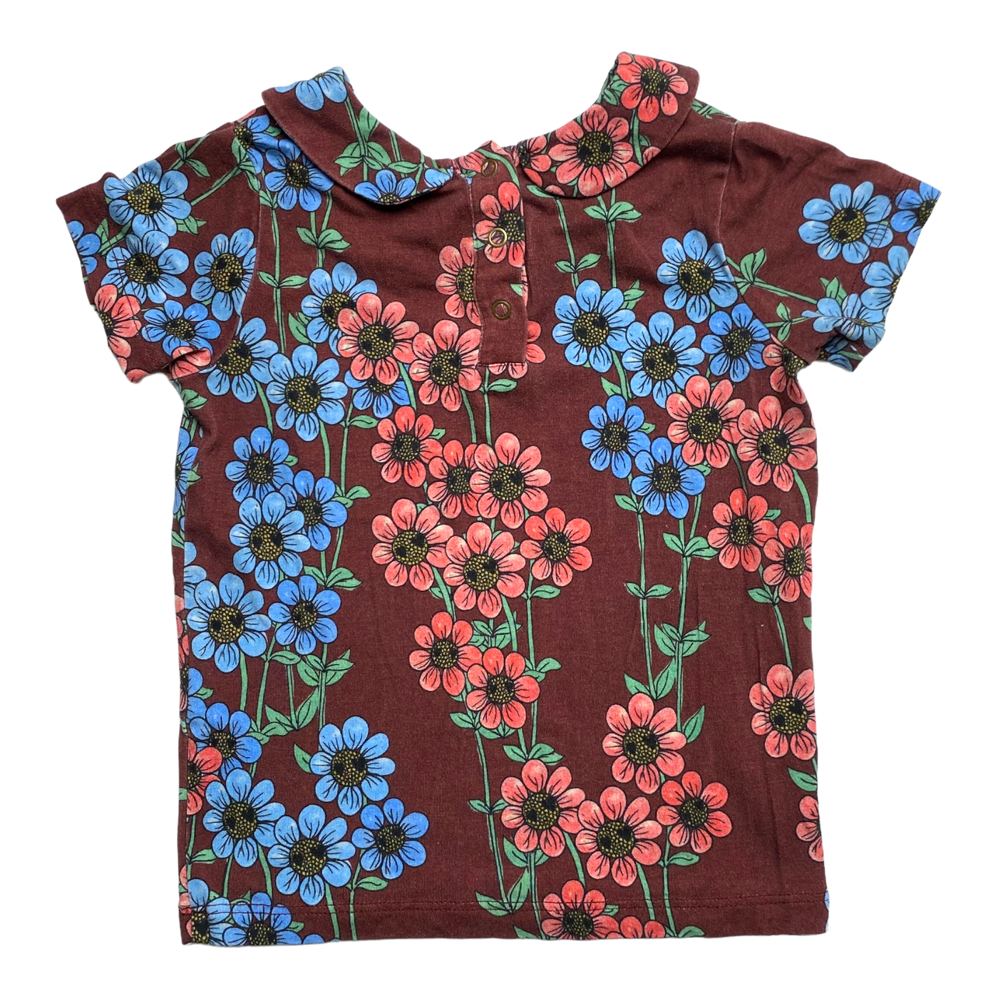 Mini Rodini collar t-shirt, flower | 80/86cm