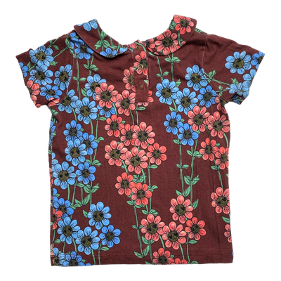 Mini Rodini collar t-shirt, flower | 80/86cm