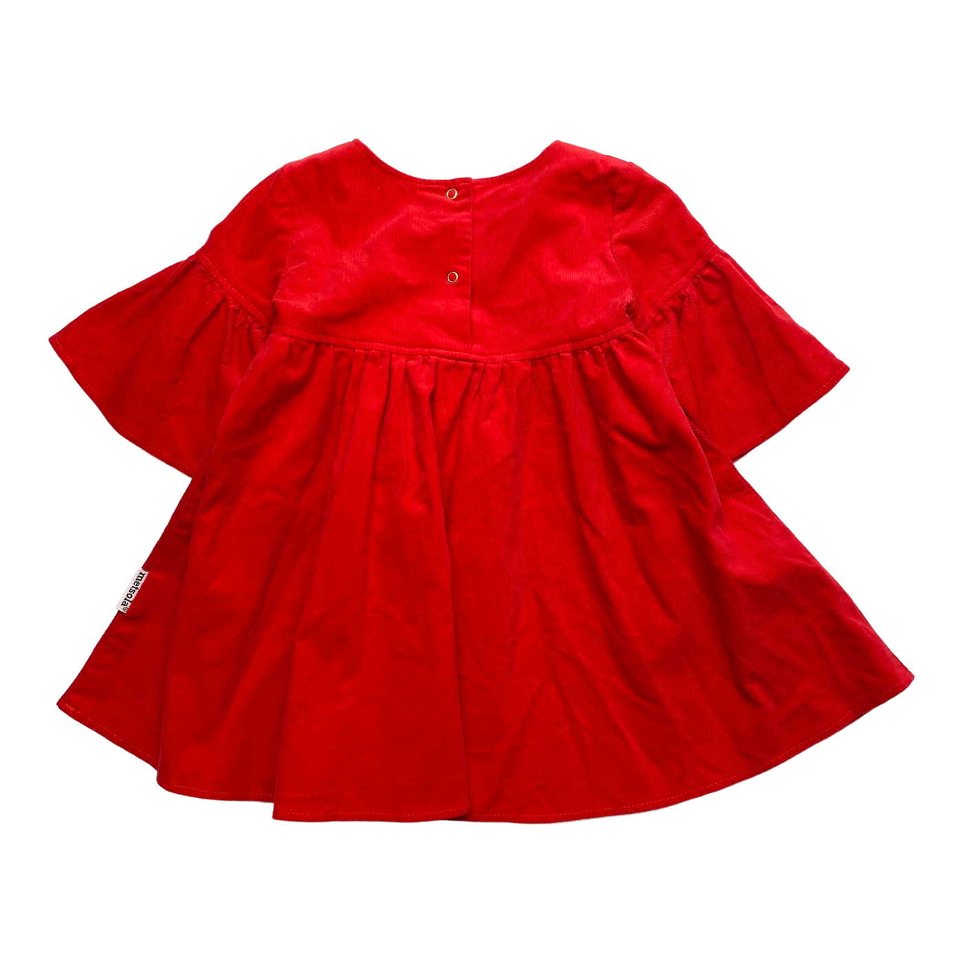 Metsola corduroy bell dress, red | 86/92cm