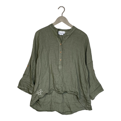 Bypias bohemianan linen blouse, moss green | woman XS-M