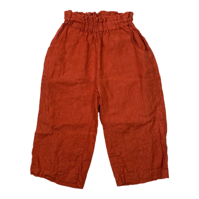 Nakoa linen pants, terracotta | 104/110cm