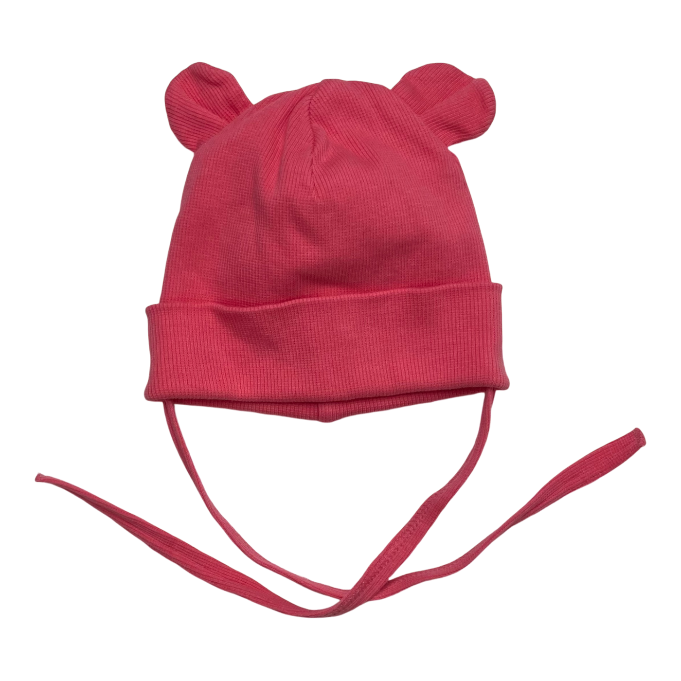 Metsola bear ear beanie, coral pink | 6-12kk