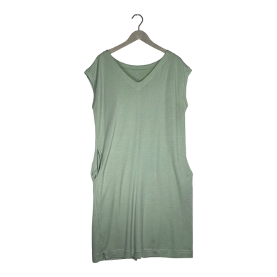 North Outdoor short sleeve merino dress, tea green | woman XXL