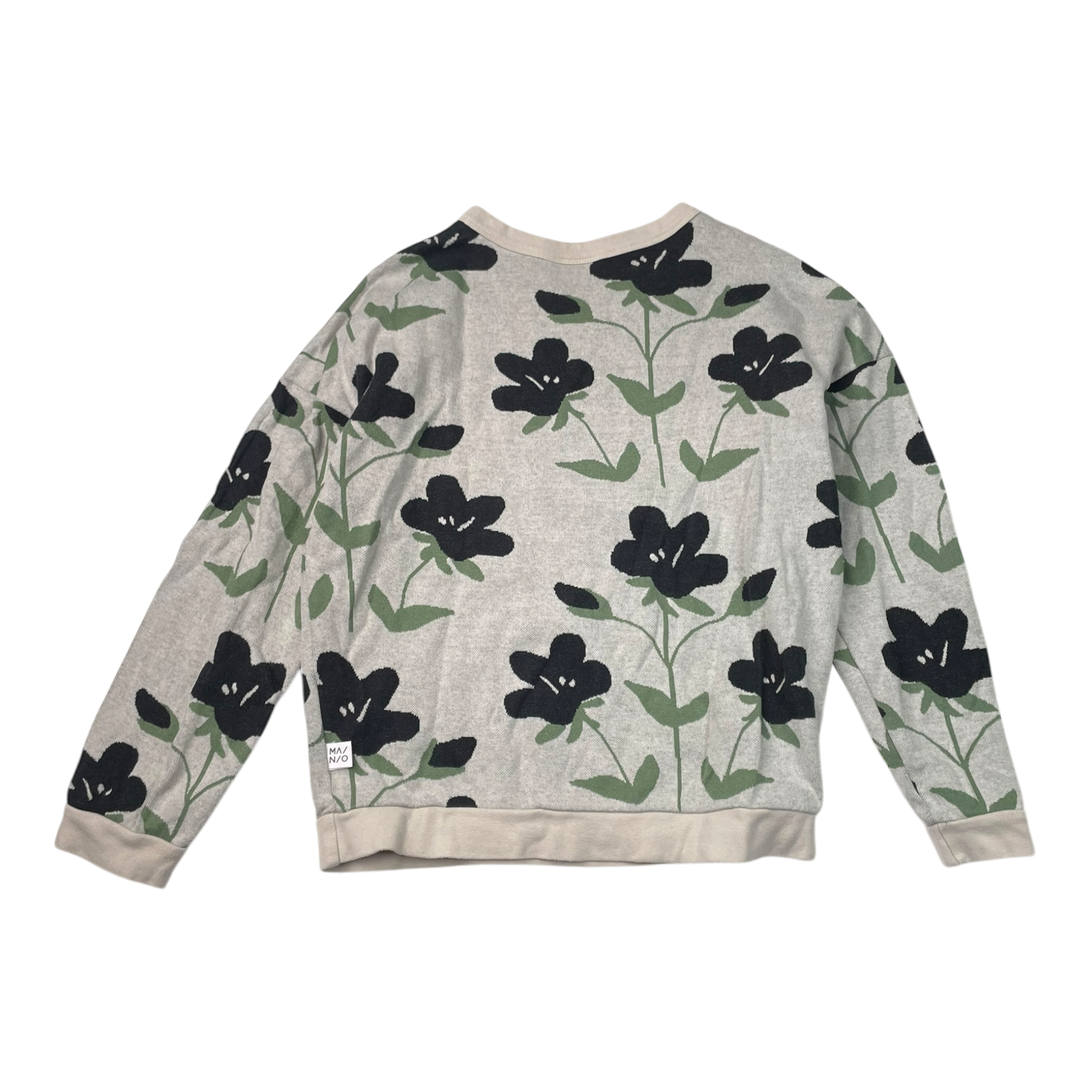 Mainio jacquard knit shirt, flower | 134/140cm