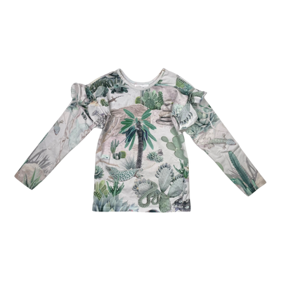 Gugguu frill shirt, desert print | 104cm