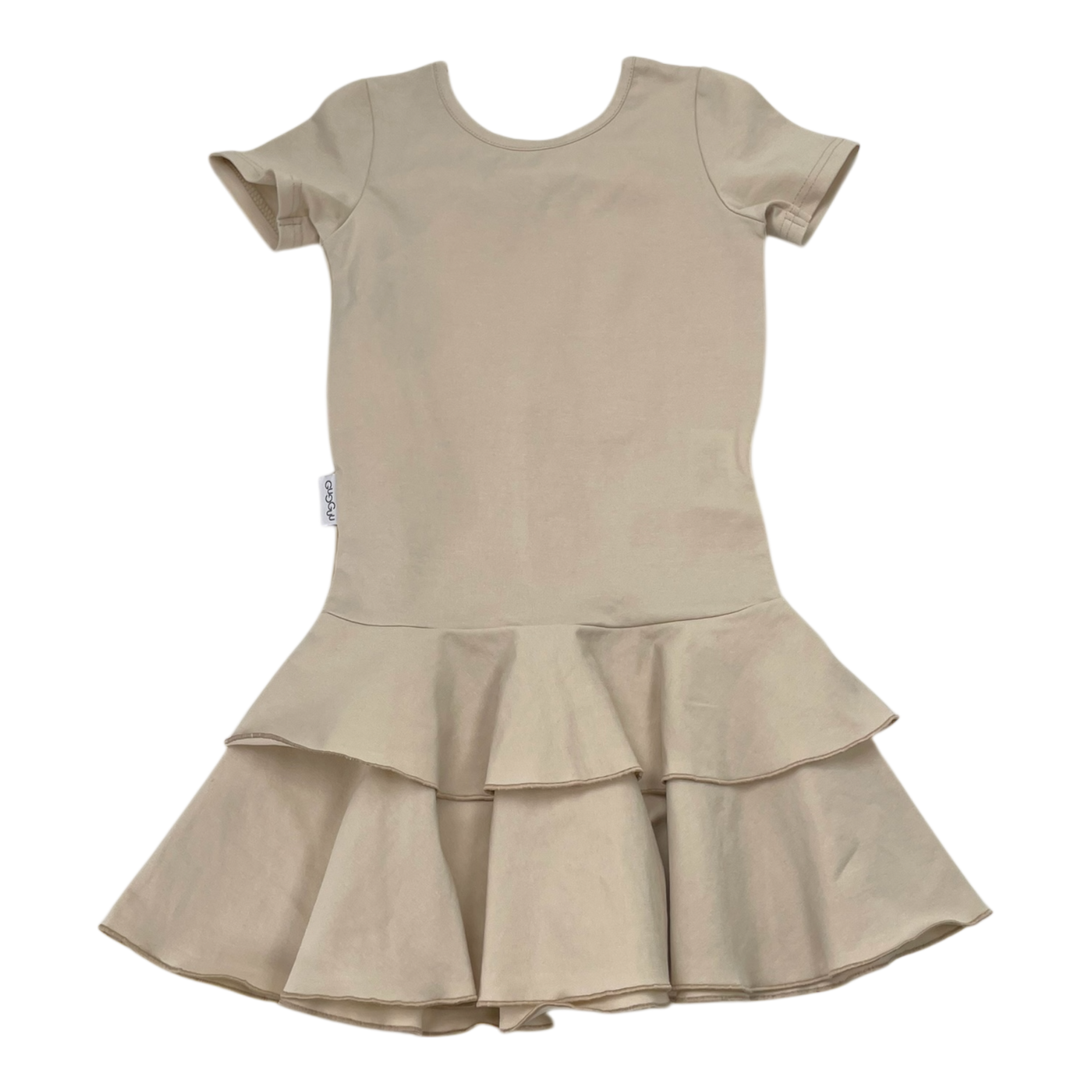 Gugguu t-shirt frilla dress, wheat | 110cm