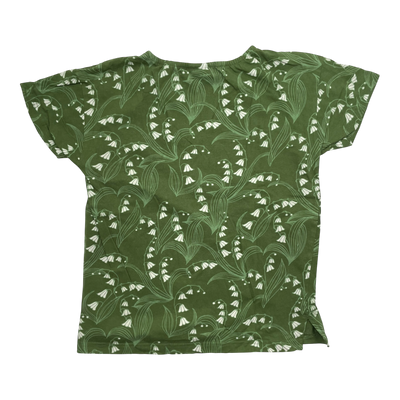 Mainio t-shirt, green flowers | 146/152cm